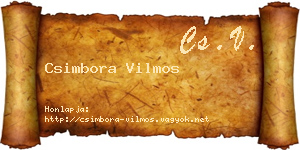 Csimbora Vilmos névjegykártya